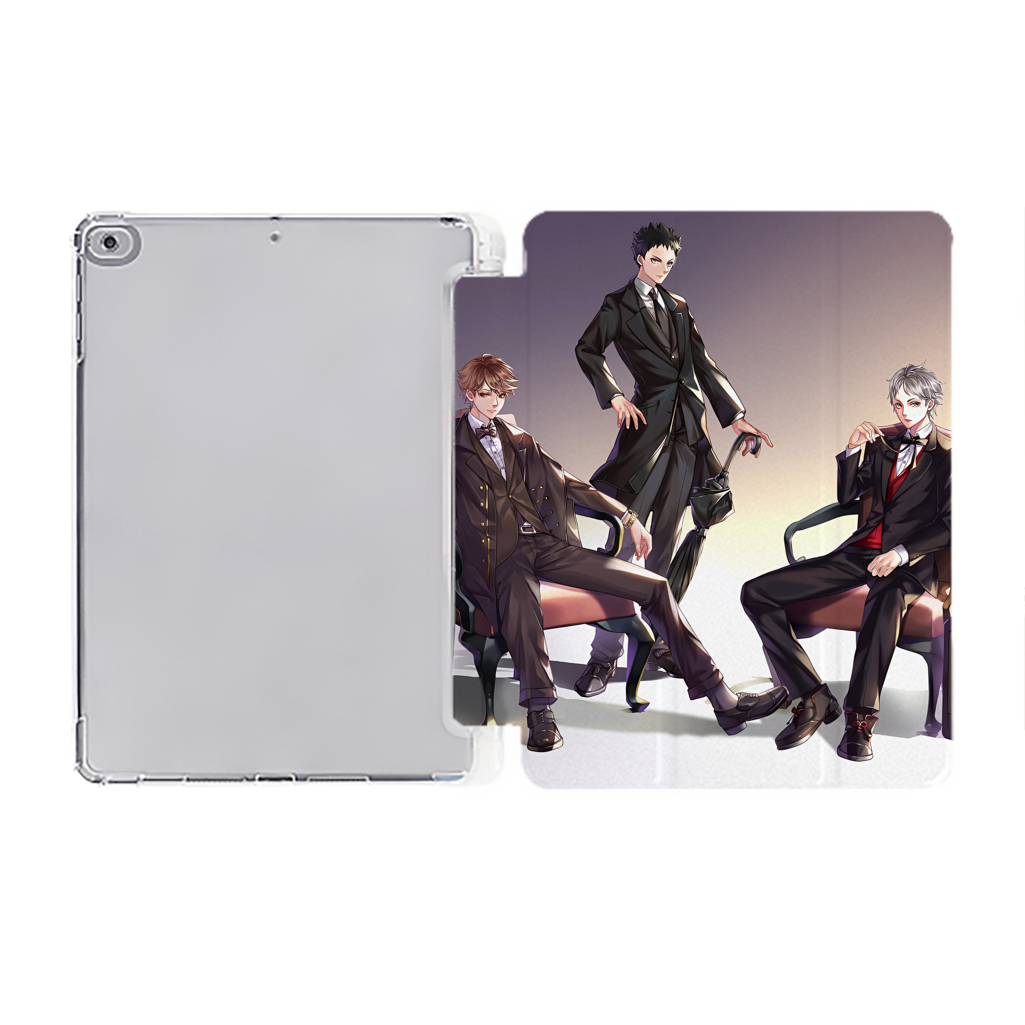 （画像用） ハイキュー!! Haikyu!! IPad ケース ペン収納付き 三つ折りスタンド PUレザー×シリコン 対応機種9.5/10.5/10.9インチ